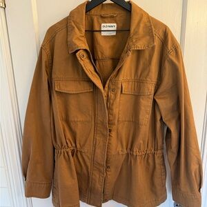 Old Navy Women's Cinched Waist Utility Jacket | Tan, L Tall